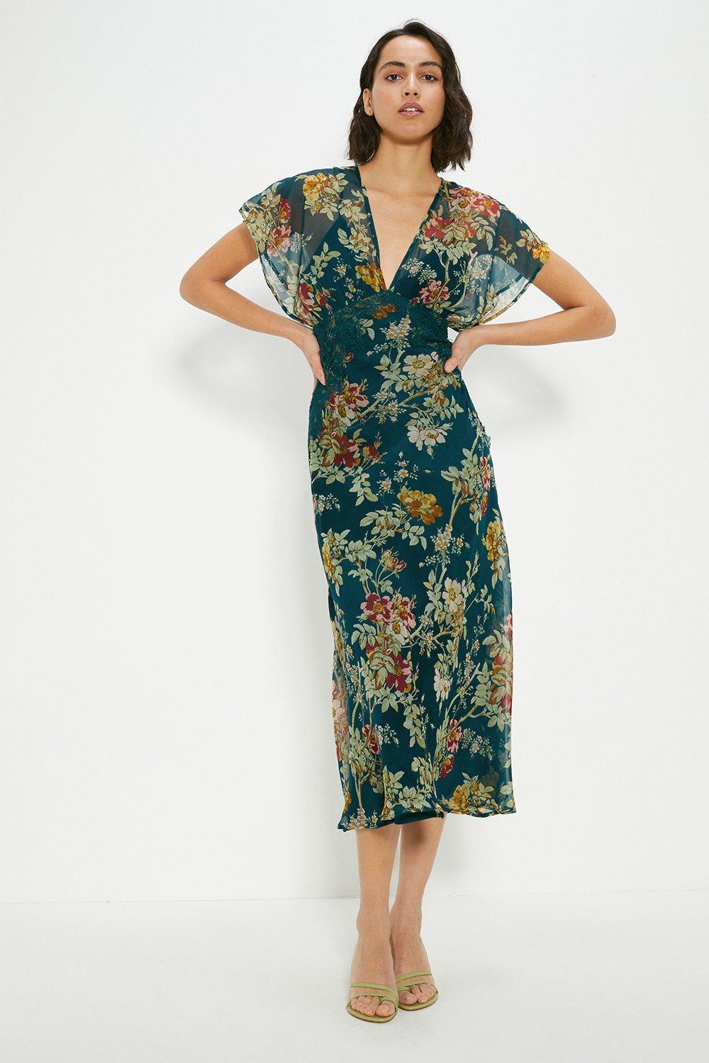 Oasis flower best sale bunch midi dress